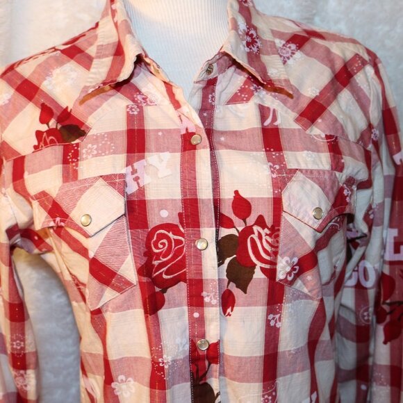 Roper cowgirl western shirt with pearl snaps size medium - Picture 3 of 9